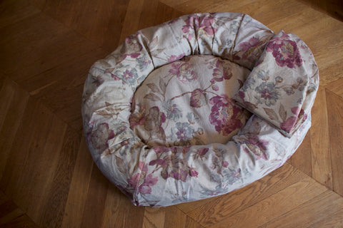 floral dog bed with removable covers