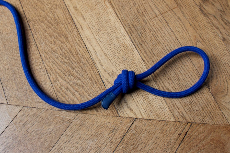 blue rope dog lead with soft and comfy handle