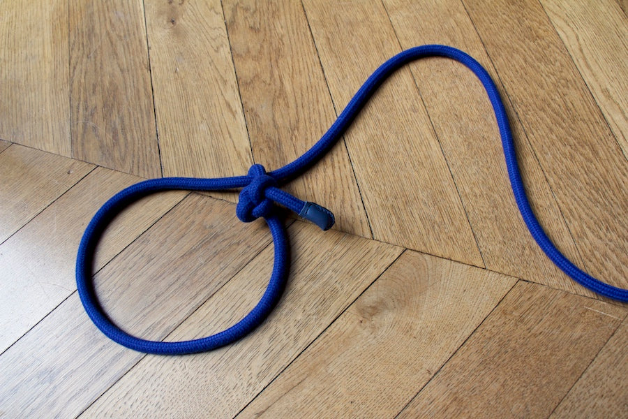 blue rope dog lead with slip knot