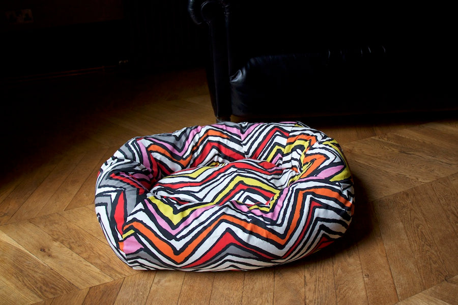 bright coloured dog bed small size