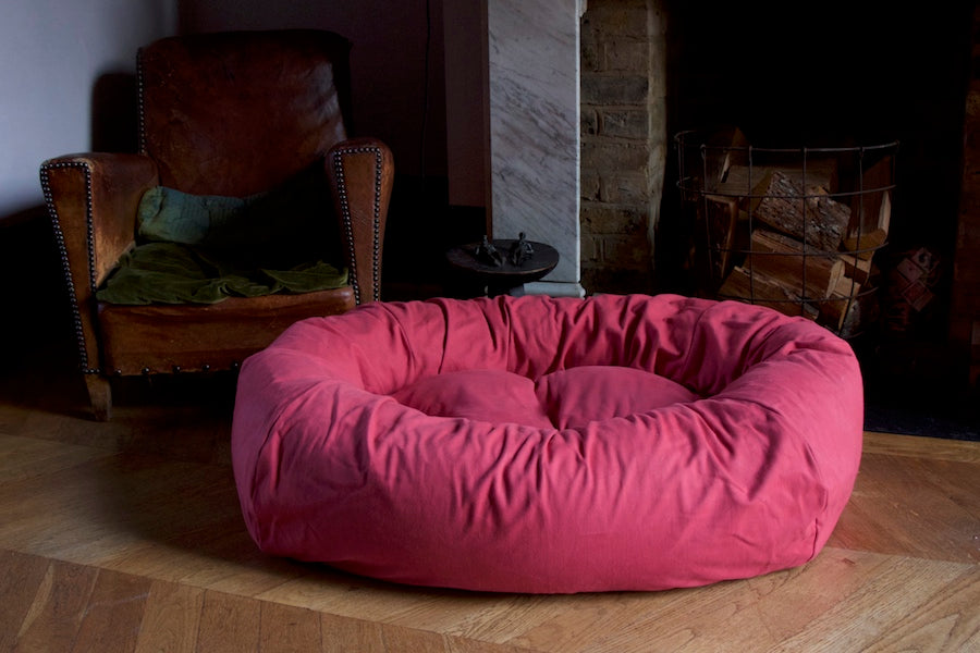 durable pink dog bed for large dog