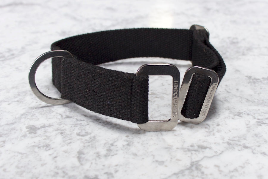 hindquarters black dog collar