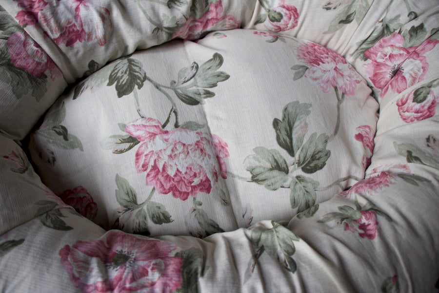peony floral dog bed