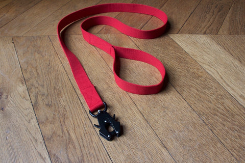 red dog lead with comfy handle and reliable clip