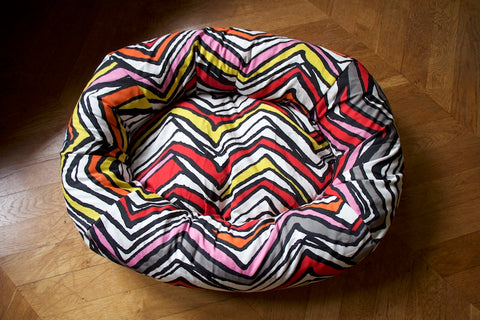 small colourful dog bed