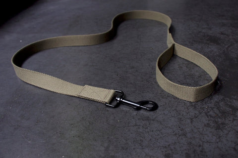 stylish khaki dog lead with black clip