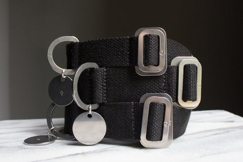 black cotton dog collars