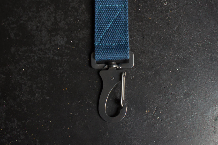 blue dog lead with steel