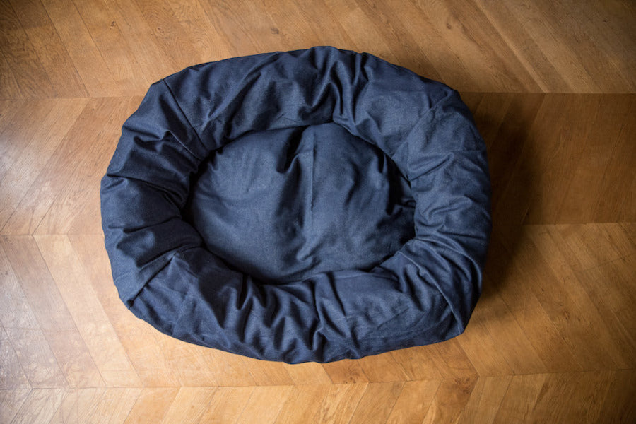 dog bed with denim cover
