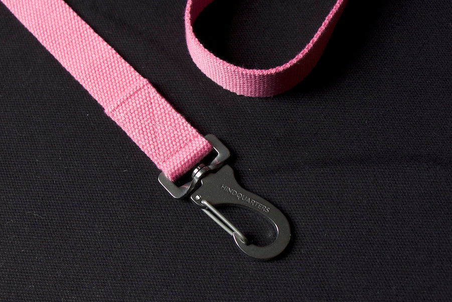 pink dog lead with steel clip
