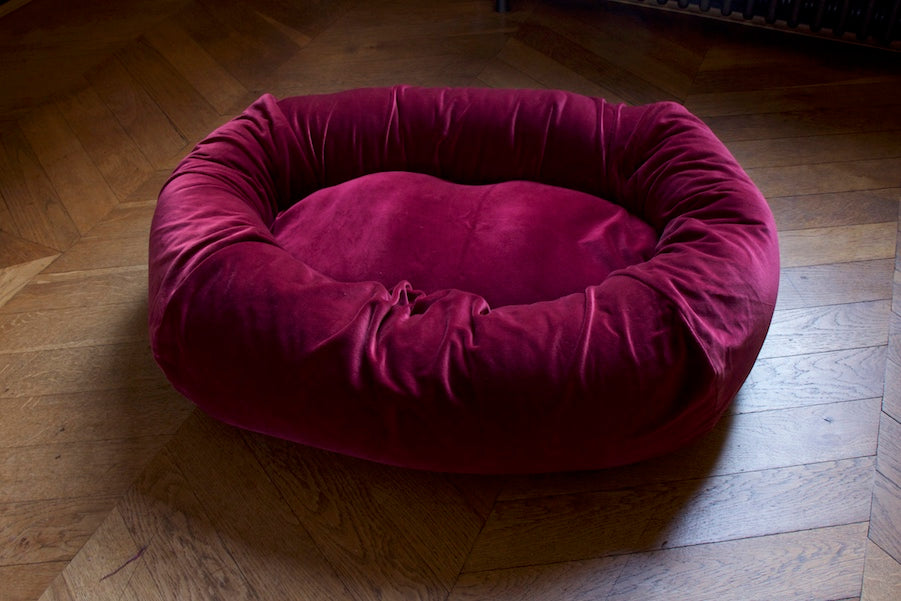 Red Velvet Dog Bed