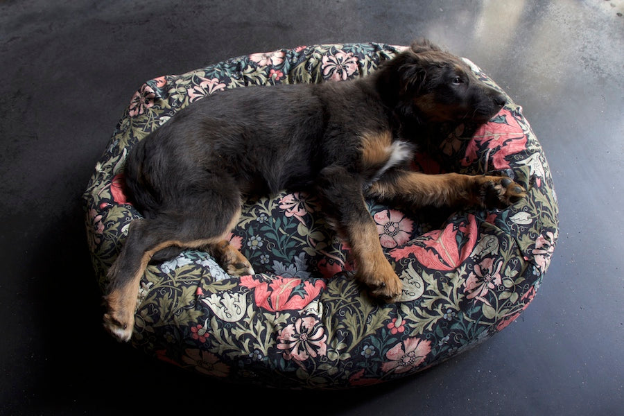 small size vintage fabric dog bed