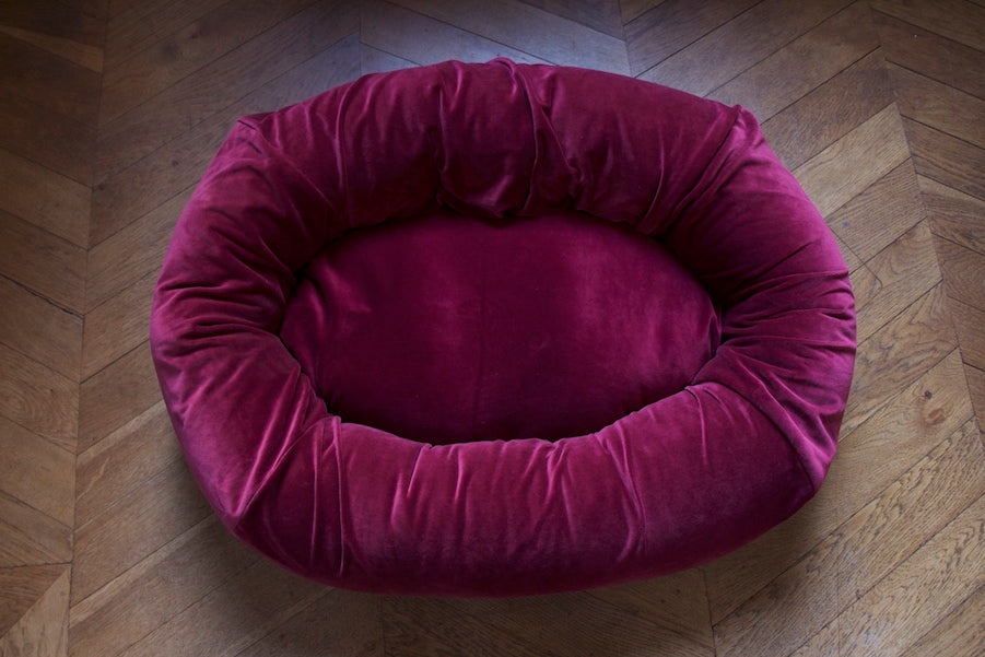 Red Velvet Dog Bed