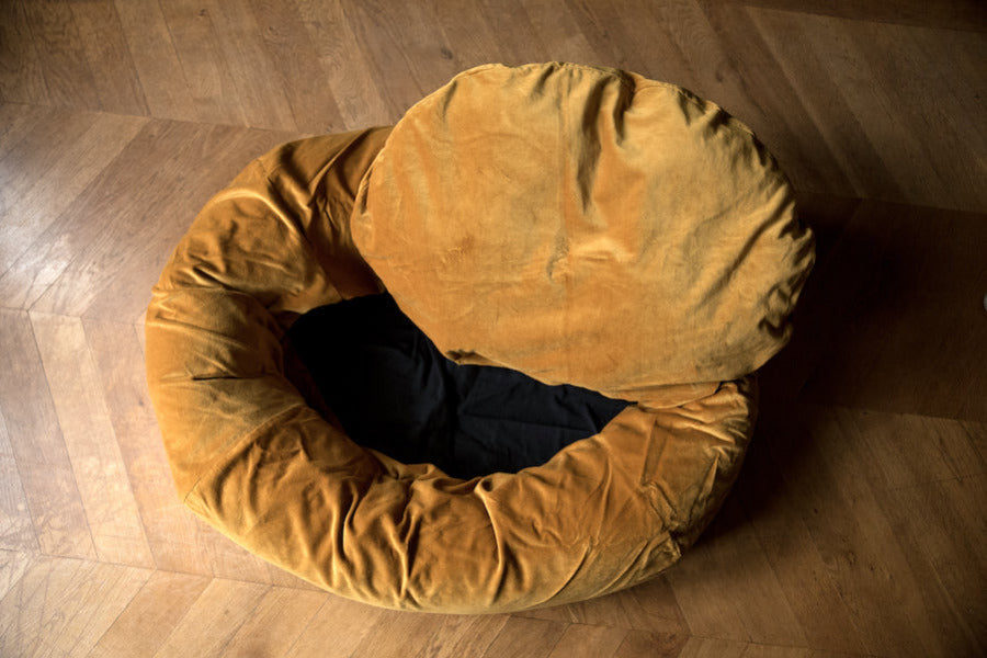 velvet dog bed with removable cover